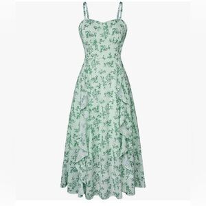 NWT Green Floral WEDDING GUEST Dress-S